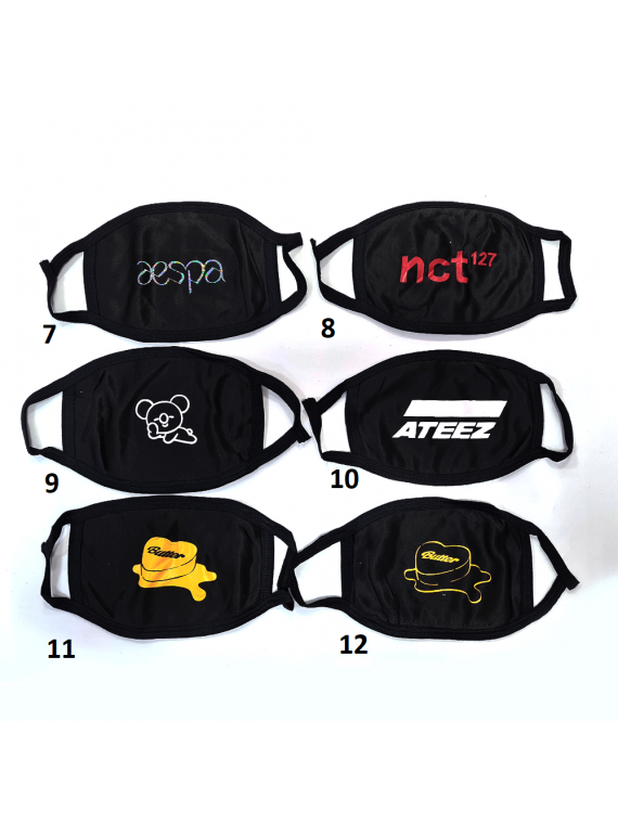 Черна маска с щампа по...